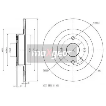Jeu de 2 disques de frein arrière MAXGEAR OEM BJ3Y26251