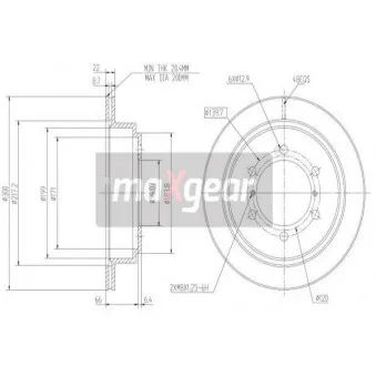 Jeu de 2 disques de frein arrière MAXGEAR OEM MR418067