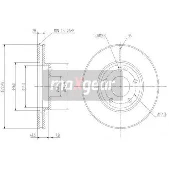 Jeu de 2 disques de frein avant MAXGEAR OEM 402064U107