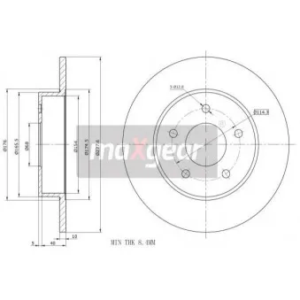 Jeu de 2 disques de frein arrière MAXGEAR OEM 432064U100