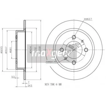 Jeu de 2 disques de frein arrière MAXGEAR OEM 4320658Y01