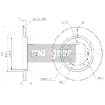 Jeu de 2 disques de frein avant MAXGEAR OEM 5521165D14