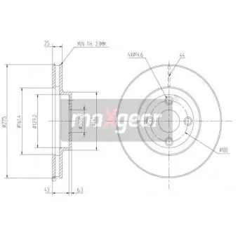 Jeu de 2 disques de frein avant MAXGEAR OEM 4351202080