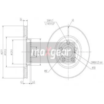 Jeu de 2 disques de frein avant MAXGEAR OEM 4351205040