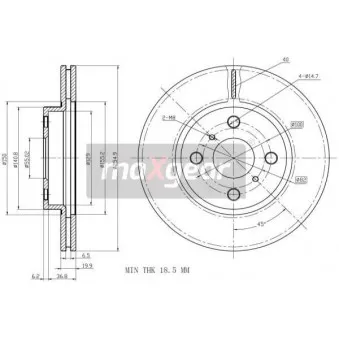 Jeu de 2 disques de frein avant MAXGEAR OEM 4351252090