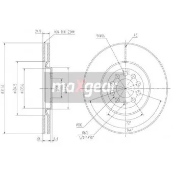 Jeu de 2 disques de frein avant MAXGEAR OEM JZW615301G