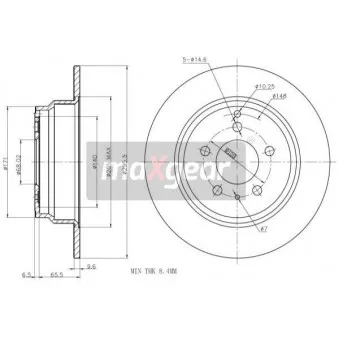 Jeu de 2 disques de frein arrière MAXGEAR OEM 271794
