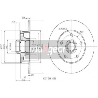 Jeu de 2 disques de frein arrière MAXGEAR OEM 357615601B