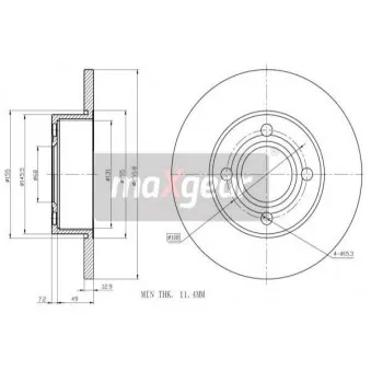MAXGEAR 19-0985 - Jeu de 2 disques de frein avant