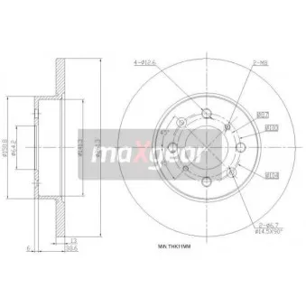 Jeu de 2 disques de frein arrière MAXGEAR OEM gbd90841