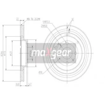 Jeu de 2 disques de frein avant MAXGEAR OEM 46455892