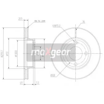 Jeu de 2 disques de frein avant MAXGEAR OEM 895615301A