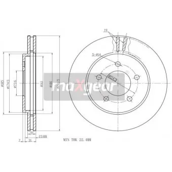 Jeu de 2 disques de frein avant MAXGEAR OEM 4721820AE