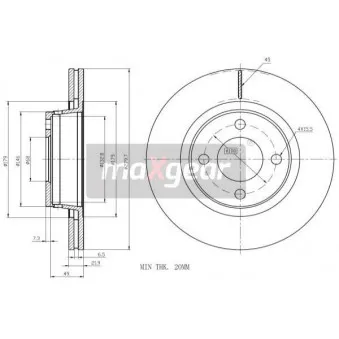 Jeu de 2 disques de frein avant MAXGEAR OEM 8A0615301E