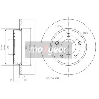 Jeu de 2 disques de frein arrière MAXGEAR OEM C24Y26251B