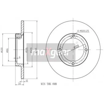 Jeu de 2 disques de frein avant MAXGEAR OEM 55311A60B11000