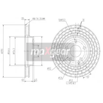 Jeu de 2 disques de frein avant MAXGEAR OEM A211421081264