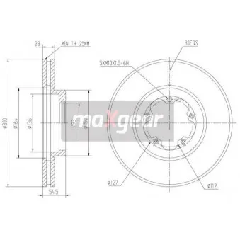 Jeu de 2 disques de frein avant MAXGEAR OEM 1503287