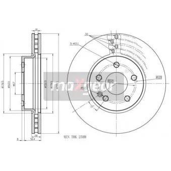 Jeu de 2 disques de frein avant MAXGEAR OEM A6364210012