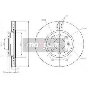Jeu de 2 disques de frein avant MAXGEAR OEM 0000055700918