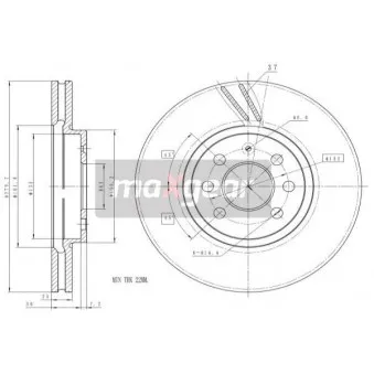 Jeu de 2 disques de frein avant MAXGEAR OEM 93175376