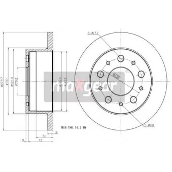 Jeu de 2 disques de frein arrière MAXGEAR OEM 4249K9