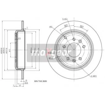 Jeu de 2 disques de frein arrière MAXGEAR OEM 9640247180