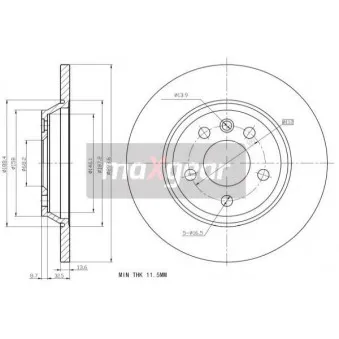 Jeu de 2 disques de frein arrière MAXGEAR OEM 7D0615601C