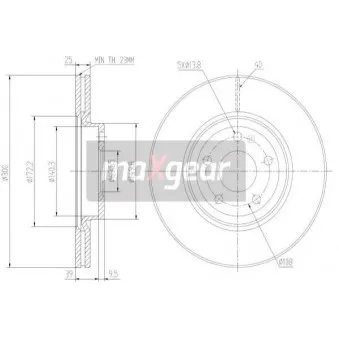 Jeu de 2 disques de frein avant MAXGEAR OEM 30666801