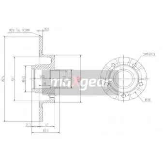 Jeu de 2 disques de frein arrière MAXGEAR OEM 8200367094
