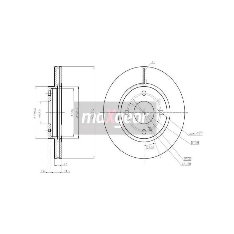 Jeu de 2 disques de frein avant MAXGEAR 19-1288MAX - Visuel 1