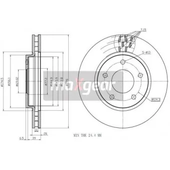 Jeu de 2 disques de frein avant MAXGEAR OEM 5105513AA