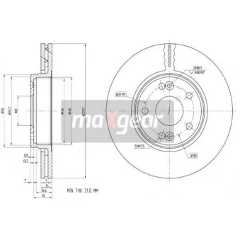Jeu de 2 disques de frein avant MAXGEAR 19-1299