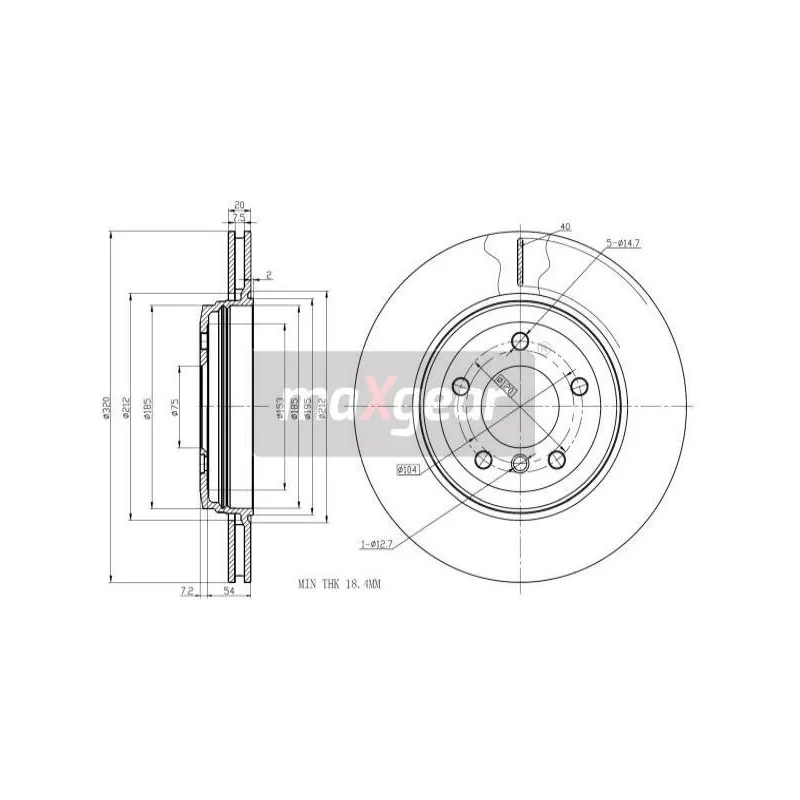 Jeu de 2 disques de frein arrière MAXGEAR 19-1311MAX - Visuel 1