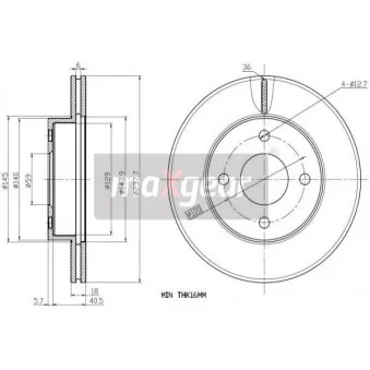 Jeu de 2 disques de frein avant MAXGEAR OEM 4020672B01