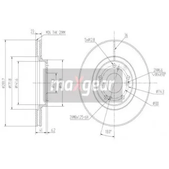 Jeu de 2 disques de frein avant MAXGEAR OEM 45251S7AE10
