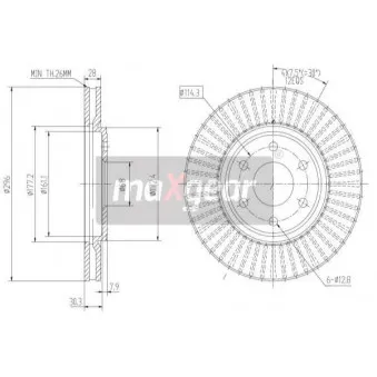 Jeu de 2 disques de frein avant MAXGEAR OEM 40206EB300
