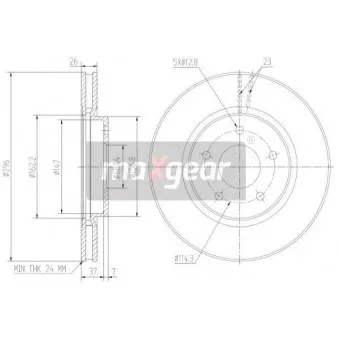 Jeu de 2 disques de frein avant MAXGEAR OEM 40206JD00A