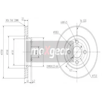 Jeu de 2 disques de frein avant MAXGEAR OEM 435120D060000