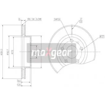 Jeu de 2 disques de frein avant MAXGEAR OEM 52098672