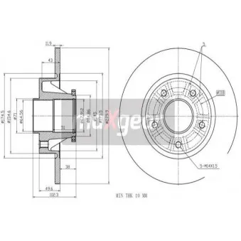 Jeu de 2 disques de frein arrière MAXGEAR OEM 4020600QAF