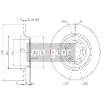 Jeu de 2 disques de frein arrière MAXGEAR OEM 8624926
