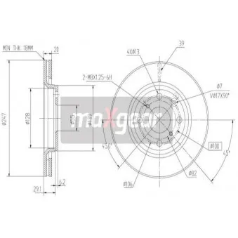 Jeu de 2 disques de frein avant MAXGEAR OEM 42460