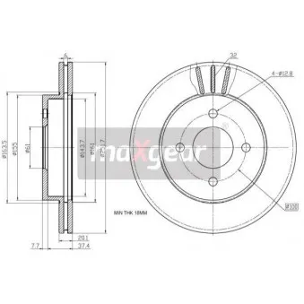 Jeu de 2 disques de frein avant MAXGEAR 19-1850