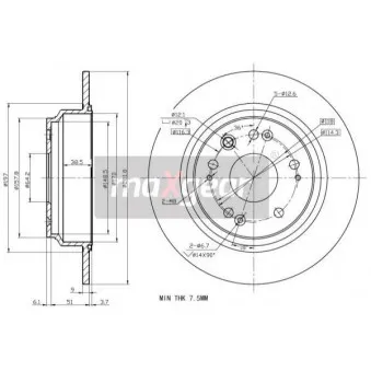 Jeu de 2 disques de frein arrière MAXGEAR OEM 42510SZ3900