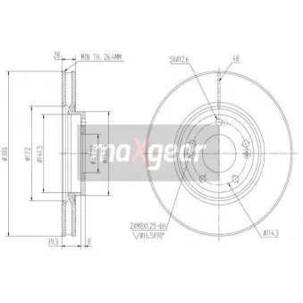 Jeu de 2 disques de frein avant MAXGEAR OEM 517122Y000