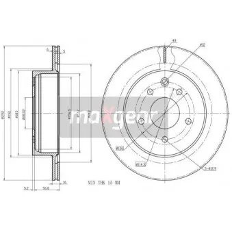 Jeu de 2 disques de frein arrière MAXGEAR OEM 432068H701