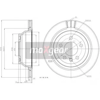 Jeu de 2 disques de frein arrière MAXGEAR OEM 7l6615601c