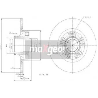 Jeu de 2 disques de frein arrière MAXGEAR OEM 4020600QAF