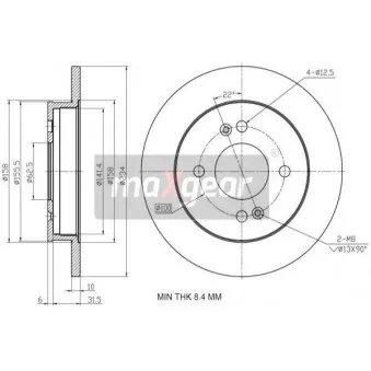 Jeu de 2 disques de frein arrière MAXGEAR OEM 584110X500